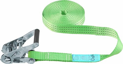 Connex Zurrgurt – Mit Spannratsche, ohne Haken – Einteilig | 3000 kg maximale Belastbarkeit – Aus Polyester – Spanngurt – Ladungssicherung – Ratschengurt – 8 m x 38 mm
