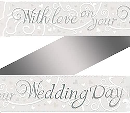 9ft Banner with Love On Your Wedding Day Metallic