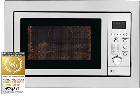 Exquisit 2546.1 EMW 2546 HI Einbau-Mikrowelle, Metall, 25 liters, Inoxlook