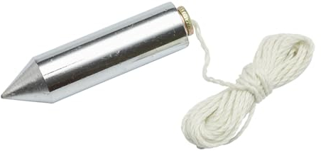 Fit For The Job 2 inch (50mm) Heavy Duty Steel Plumb Bob and Line, 2.5m (8ft), Plumb Line for Wallpaper Hanging, Boxing in Pipes, Bricklaying and Perfect Straight Vertical Lines