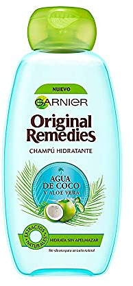 Garnier Original Remedies - Champú Hidratante Agua de Coco y Aloe Vera para Pelo Normal - 300 ml