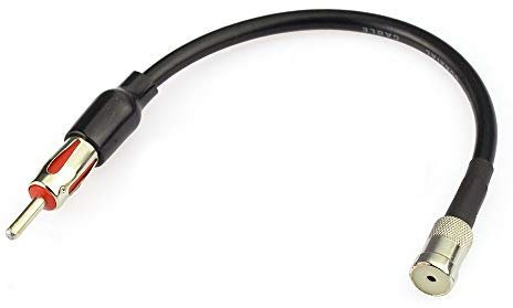 Bingfu Car Radio Antenna Adapter Car Stereo FM AM Antenna Adapter Cable ISO to DIN Connector Cable 8 inch for Volkswagen Audi VW Skoda Vehicle Car Audio HD Radio Head Unit Stereo CD Media Receiver