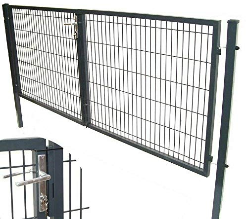 Quadratrohr Doppelflügeltor Gartentor Gartenzaun Tor Doppeltor Flügeltor Hoftor 300x120 AWZ