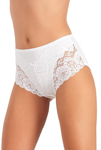 JADEA 12 Pezzi Slip Vita Alta Effetto Pancerina Donna 792 Pizzo e Cotone Modal