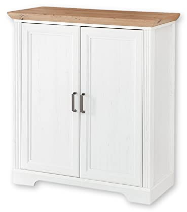 Stella Trading JASMIN Kommode in Pinie hell, Artisan Eiche Optik - Kommode im Landhausstil mit viel Stauraum - 93 x 102 x 41 cm (B/H/T)