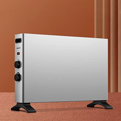 Electric Heater,Fast Heat Constant Temperature Bedroom Small Silent Radiator,Mechanic Control,Upright Convector Large Area Heating(Silver)
