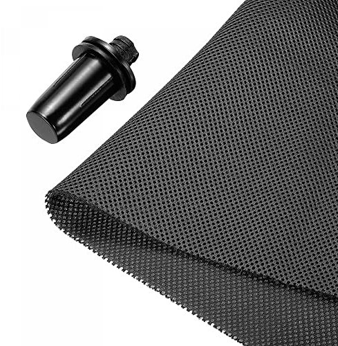 sourcing map Chiffon de grille de haut-parleur 50,8 x 160 cm - Tissu de protection anti-poussière avec guides de grille de haut-parleur - Pour réparation de haut-parleur domestique - Noir