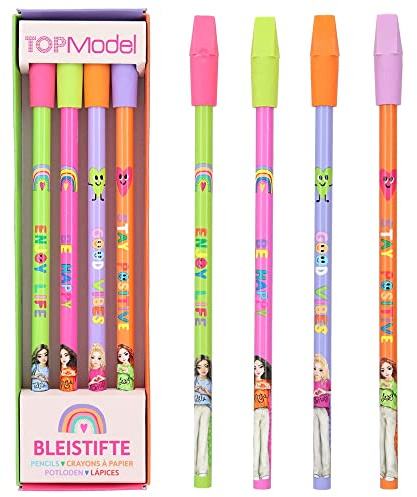 Depesche Top Model Bleistift-Set mit Radiergummi-Aufsatz