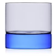 Ichendorf Milano Tumbler, Collezione Bamboo, 20 cl, Azzurro - Smoke, Vetro Borosilicato, Fatto a Mano