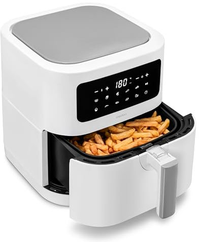 MEDION Friggitrice ad aria E40 XL (5,2L, 2150 W, 9 programmi automatici, pannello comandi digitale, MD 11740) bianco