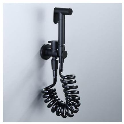 YYBAO Douchette WC Noir, Kit de Pulvérisateur de Bidet à Main Haute Pression Pulvérisateur de Toilettes Mural Laiton Kit de Bidet de Toilette avec 3m Tuyau, pour L'hygiène Personnelle