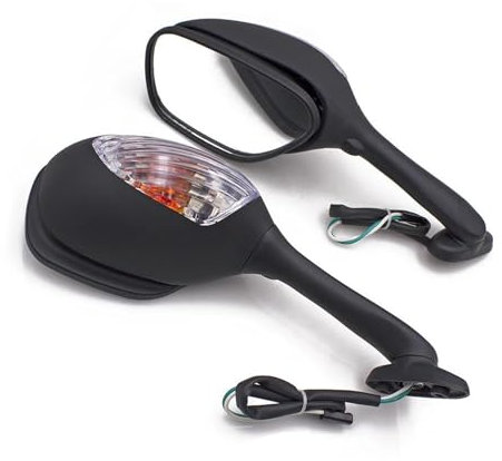 Lenkerendenspiegel Motorrad Für Suzuki Für GSXR 600 750 1000 Motorrad Glühbirne Rückspiegel Blinker Spiegel Motorrad Seite Rückspiegel Anzeige Licht Chopper Spiegel(A)