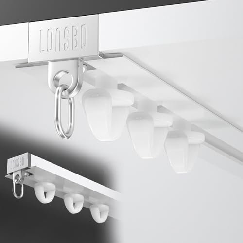 UrbanUp Gardinenschiene Decken-Vorhang-Gleitschienenhalterung für Raumteiler/Küche, Verdunkelungs-Metallvorhang mit Einzelschiene, Einbau-Gardinenstangen-Schienensystem(8m(26.2ft))