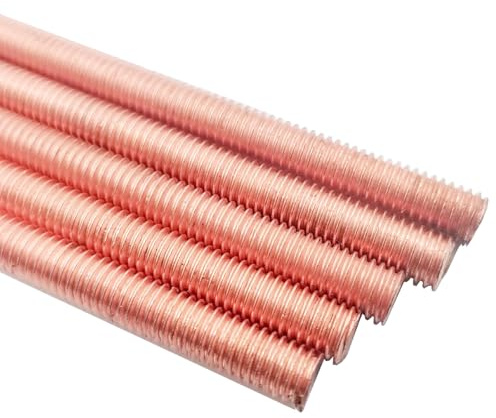 Foyoram M8 x 100 mm, pernos roscados de cobre, rosca métrica, varillas roscadas Cu-ETP, 2 unidades (M8 x 100 mm)