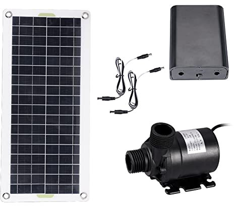 Jzoowar Bomba de Agua Solar de 50W 800L/H DC12V Bomba de Agua Solar de Bajo Ruido para Riego de Jardín Familiar