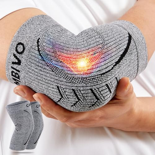 CAMBIVO 2 Pack Elbow Support for Men and Women, Tennis Elbow Brace Compression Sleeves for Weightlifting, Tendonitis Arthritis, Golf Elbow