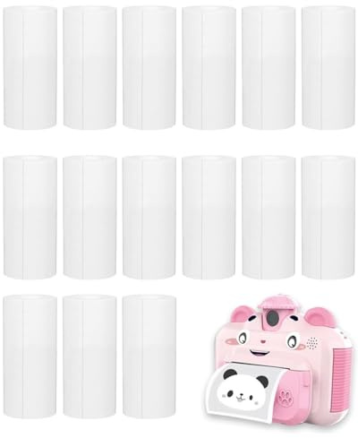 TPZORJX 6 rollos Papel de impresión térmico para cámara infantil, 57 mm papel de impresión para cámara infantil, papel de relleno, impresora de etiquetas de bolsillo - Fácil de Reemplazar