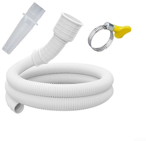 Tuyau de vidange flexible en TPE avec pince sécurisée et connecteurs, pour climatiseurs, machines à laver (3 mètres)
