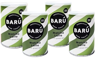 BARÚ Matcha Latte – Thé instantané en poudre – 4 x 250 g – 64 portions