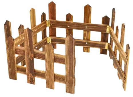 4 recinzioni per albero di Natale in legno da giardino per decorazioni all'aperto per vacanze 30 cm - color caffè