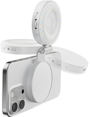 Mihauuke Luz Selfie para Móvil - Luz LED Magnética para Selfies - Accesorio Recargable 3 Modos para Fotografía Vídeo Blog Maquillaje Streaming Viajes Videollamadas