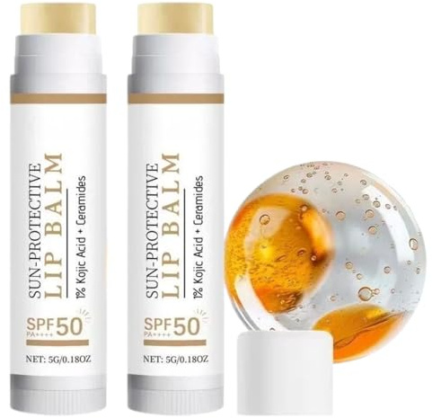 Sun Protective Lip Balm SPF 50 PA++++ for Dry & Chapped Lips, 2 PCS | High Protection Broad Spectrum Lip Care,Natural Spf Lip Balm,Repairs & Brightens,Moisturizing Lip Sunscreen Stick, (5g + 5g)