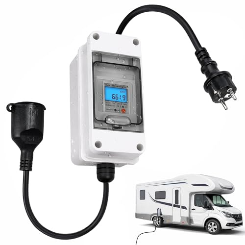 Compteur Électrique Numérique, 230V 16A, IP65, Reset, Câble 1m