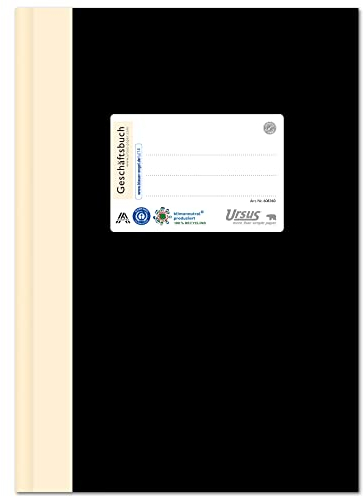 Staufen Ursus Style Geschäftsbuch, DIN A4, hochwertiger Leineneinband, Lineatur 5 mm kariert, 96 Blatt, premiumweißes 80 g/m² Recyclingpapier, 1 Stück, Green