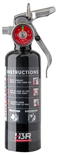 MaxOut Compact Fire Extinguisher for Vehicles – Cars, Trucks, UTVs, RVs & Boats | Off-Road Ready | Refillable Purple K Dry Chemical | Class BC | Mounting Bracket | UL Listed | Black 1.0 lb