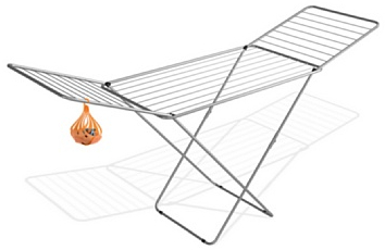 gimi Ibiza Tendedero con Patas X-Leg, Gris, Metal, 20m Superficie de tendido con Cesta para Pinzas