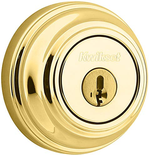 Kwikset 985 Double Cylinder Deadbolt featuring SmartKey in Polished Brass