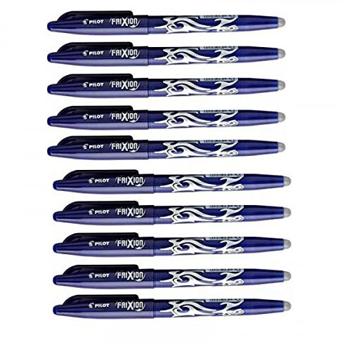 Pilot Frixion Tintenroller (radierbar, Schreibfarbe blau) 10 Stück blau Sparpack, 10 Stück (1er Pack)