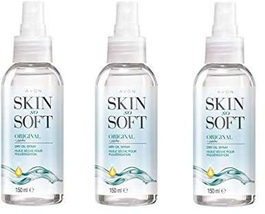 Avon Skin So Soft Original Dry Oil Body Spray Jojoba, confezione da 3 pezzi, 150 ml