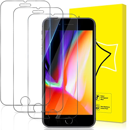 GiiYoon 3 Stück Panzer Schutz Glas für iPhone 8/7/6/6s, HD Displayschutzfolie, 9H Härte, Anti- Kratzer, Bläschenfrei, Ultrabeständig