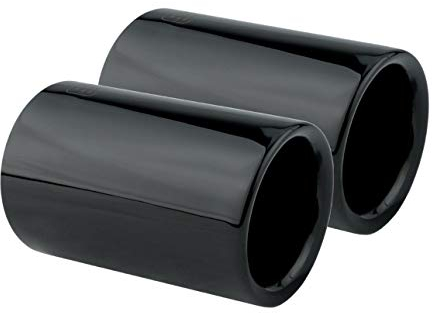 L&P A307 2 Auspuffblenden Endrohrblenden Schwarz Edelstahl spiegel poliert für F20 F21 125i 125d 225d F30 F31 325d 330d Auspuffblende Plug&Play Endrohrblende Auspuff Blende Endrohre