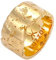 Kuzzoi Herrenring (12.5 mm) Massiv Handgeschmiedet, Bandring für Männer aus 925 Sterling Silber vergoldet, Goldener Silberring gehämmert, Ring im Rustikal Look, Ringgröße 62, 0607613120_62