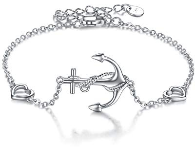 Anchor Bracelets for Women Sterling Silver Jewelry Adjustable Chain Bracelet Jewelry Gifts for Women