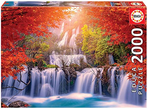Educa - Puzzle 2000 Teile für Erwachsene | Wasserfall in Thailand, 2000 Teile Puzzle für Erwachsene und Kinder ab 14 Jahren, Landschaft, Naturpuzzle (19280)