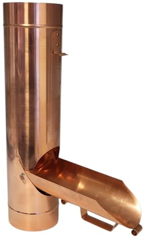 Kupfer Regenrohrklappe Wasserklappe für Fallrohre ohne Sieb (80mm)