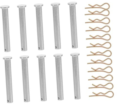 WOONEKY Pasador De Acoplamiento Para Andamios De Acero Galvanizado, Pasador De Fijación Durable De 10 Mm x 70 Mm, Accesorios Profesionales Para Andamios, Kit 10 Piezas Para Construcción y Obra