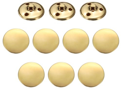 QUARKZMAN 10 Stück 25mm Metall Knöpfe, Rund Nähknopf mit Messing Schaft, Ersatzknopf für Herren Damen Blazer Anzug Wollmantel Hemd Jacke Hose Nähen Handwerk Kleidung (Gold)