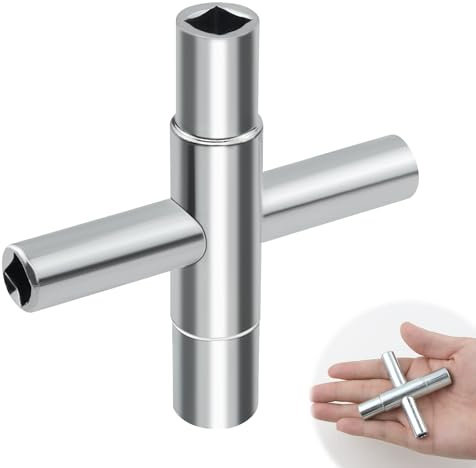 MISIQIMA 4 Wege Vierkantschlüssel, Entlüftungsschlüssel Innenmaß 6.5mm/7mm/8mm/9mm, 4 Kant Schlüssel Schaltschrankschlüssel für Elektrokasten Gas Wasser Stromzähler Box Schrank