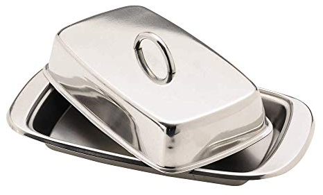 Kitchen Craft - Burriera in Acciaio Inox con Coperchio, 19,5 x 10 x 8 cm