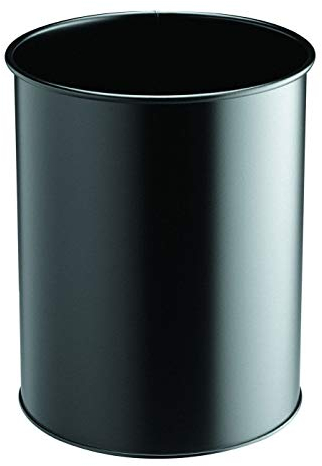 Durable 330101 - Cestino cilindrico in acciaio verniciato 15, capacità 15 litri, 315x260 mm, nero