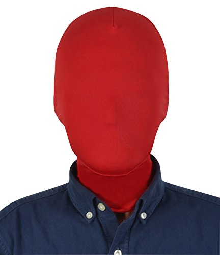 Aniler Unisex Full Face Cover Halloween Costume Cosplay Zentai Hood Mask (One Size, Red)