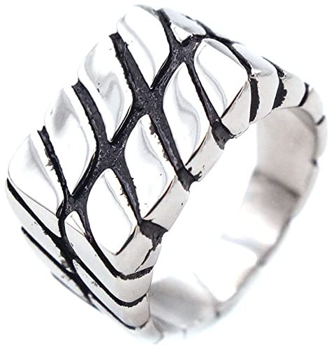 Homxi Ring Herren Gothic,Ringe Einfach Rechteck Poliert Edelstahl Ringe Herren Gravur Silber Ringe Herren Größe 62 (19.7)