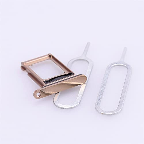 Für iPhone 13/13 Pro Max SIM-Kartenfach Slot Halter Ersatz, (Dual Card Version) mit wasserdichtem Gummidichtungsring + SIM-Kartenfach offener Auswurfstift Gold