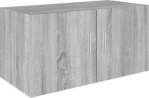vidaXL Armario de Pared Aparador Flotante Dormitorio Doméstico Estante Cajón Casa Hogar Almacenamiento Madera Contrachapada Gris Sonoma