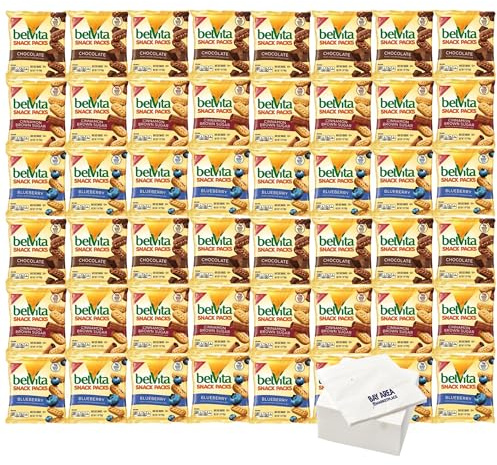 Belvita Breakfast Biscuits Bite-Size, Variety, 1 oz snack packs (Pack of 36) with Bay Area Marketplace Napkins