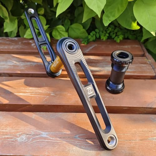 LSRRYD 165mm 170mm 175mm Integrierte Hohl Kurbelgarnitur Mit Tretlager 68mm 73mm GXP Aluminium Leichtbau Kurbelarme Für Rennrad Faltrad (Color : Black, Size : 175mm)